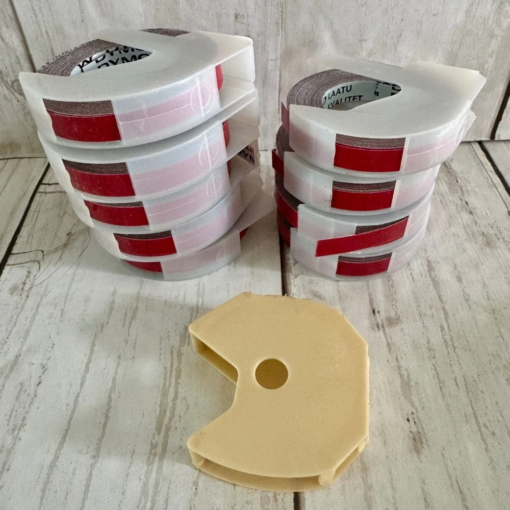 Vintage Dymo Glossy Red Embossing Label Tape 1/4